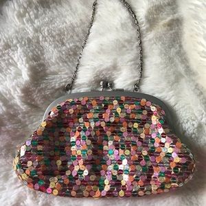 Multicolored sequin clutch